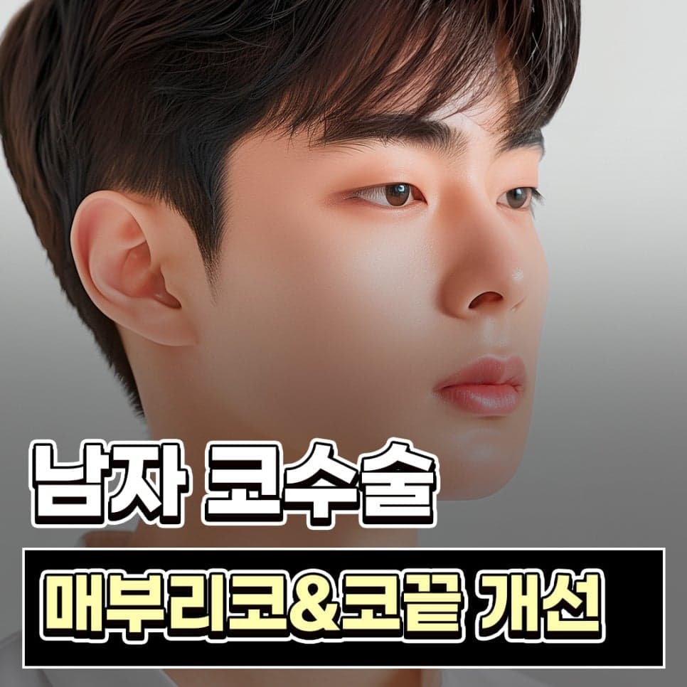 남자 코성형 전후로 보는 매부리코 교정 — 매부리만 정리하지 않고 코끝 방향까지 함께 본 사례 관련 이미지 1/9