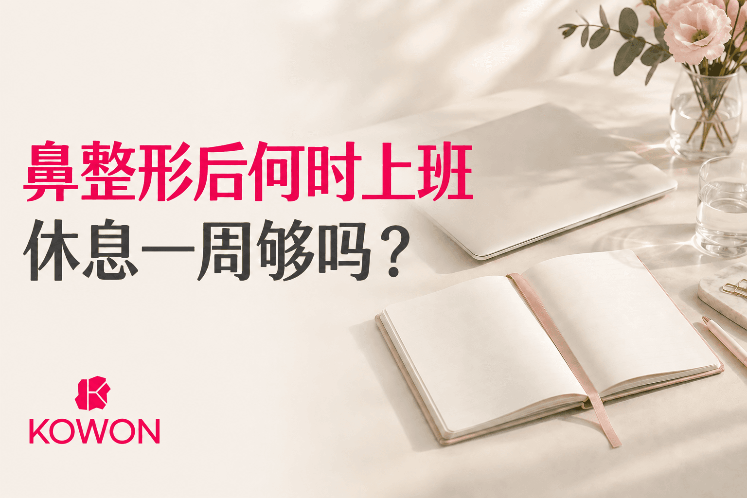 以办公桌和记事本呈现鼻整形后休息一周能否上班这一问题的封面