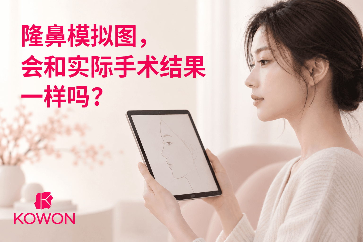 询问隆鼻模拟图与实际手术结果关系的封面