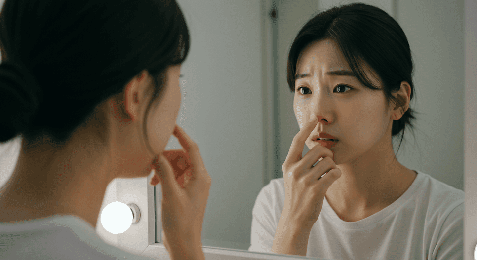 Image 1/5 for: rhinoplasty swelling — progress by stage and compress care
