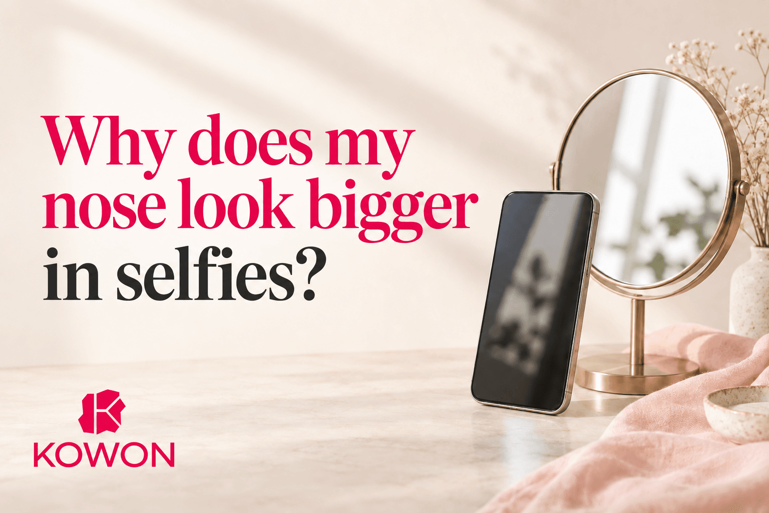 Cover asking why the nose looks bigger in selfies